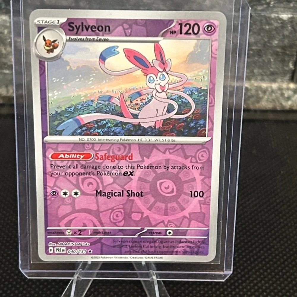 Pokemon Sylveon Trading Card - Pink Purple Blue